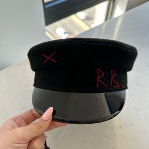 Ruslan baginsky patent leather/wool hat